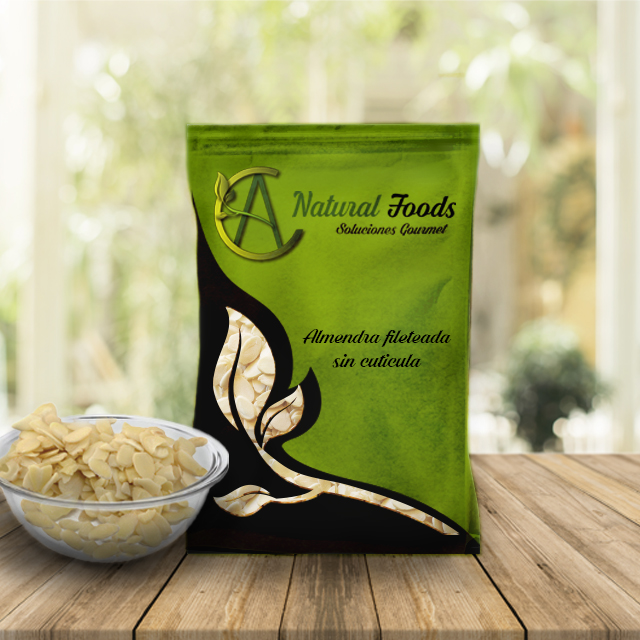 Almendra fileteada sin cuticula Almendra fileteada sin cutícula